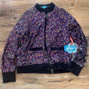 L’Amour by Annette Lepore Sequin Bomber Jacket – Multicolor – Size Small – NWT